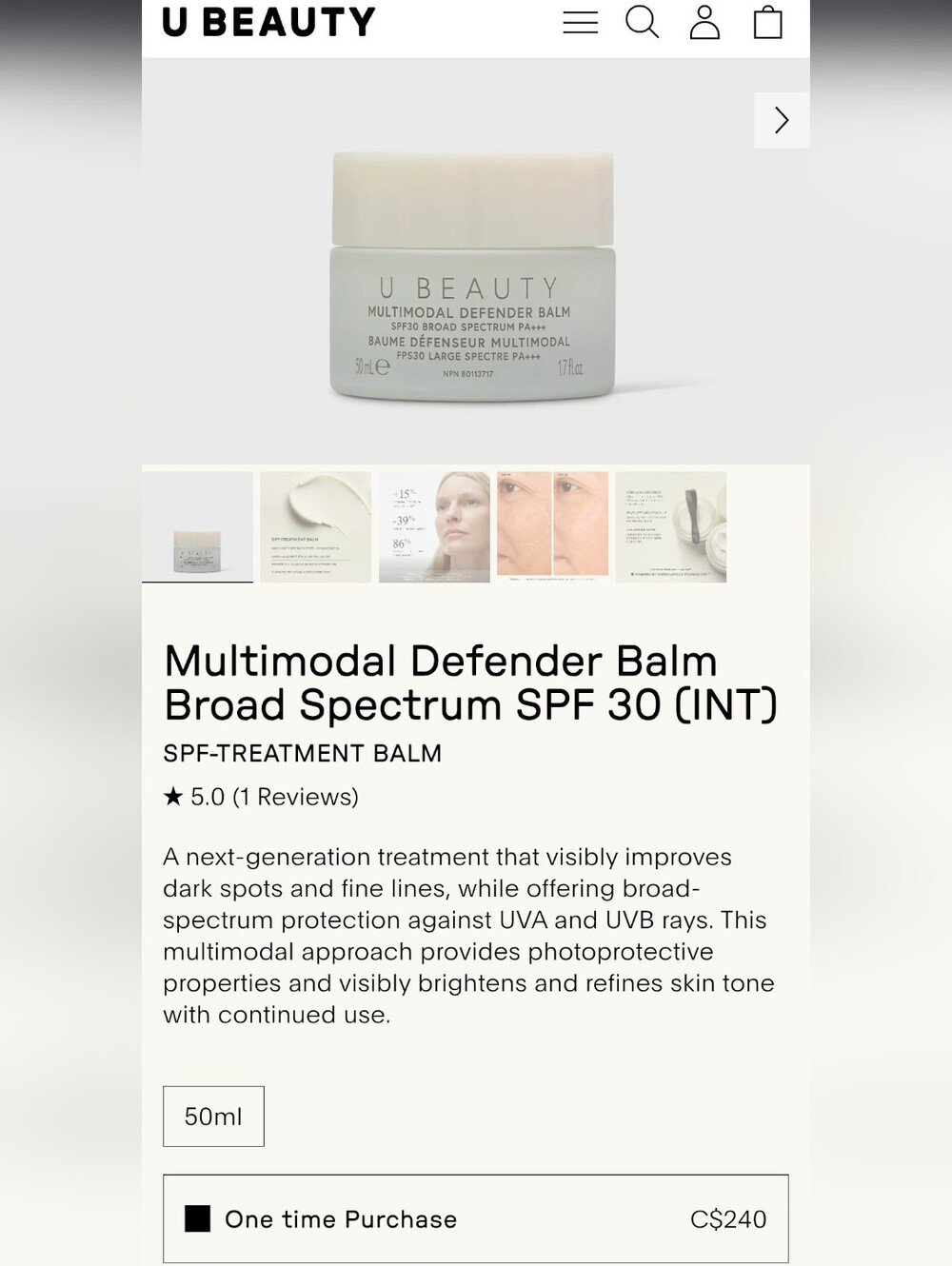 NEW U Beauty Spf Multimodal Defender Balm